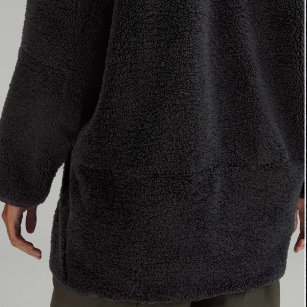 Lululemon 14 Collarless Textured Fleece Full Zip in Black - Picture 5 of 14